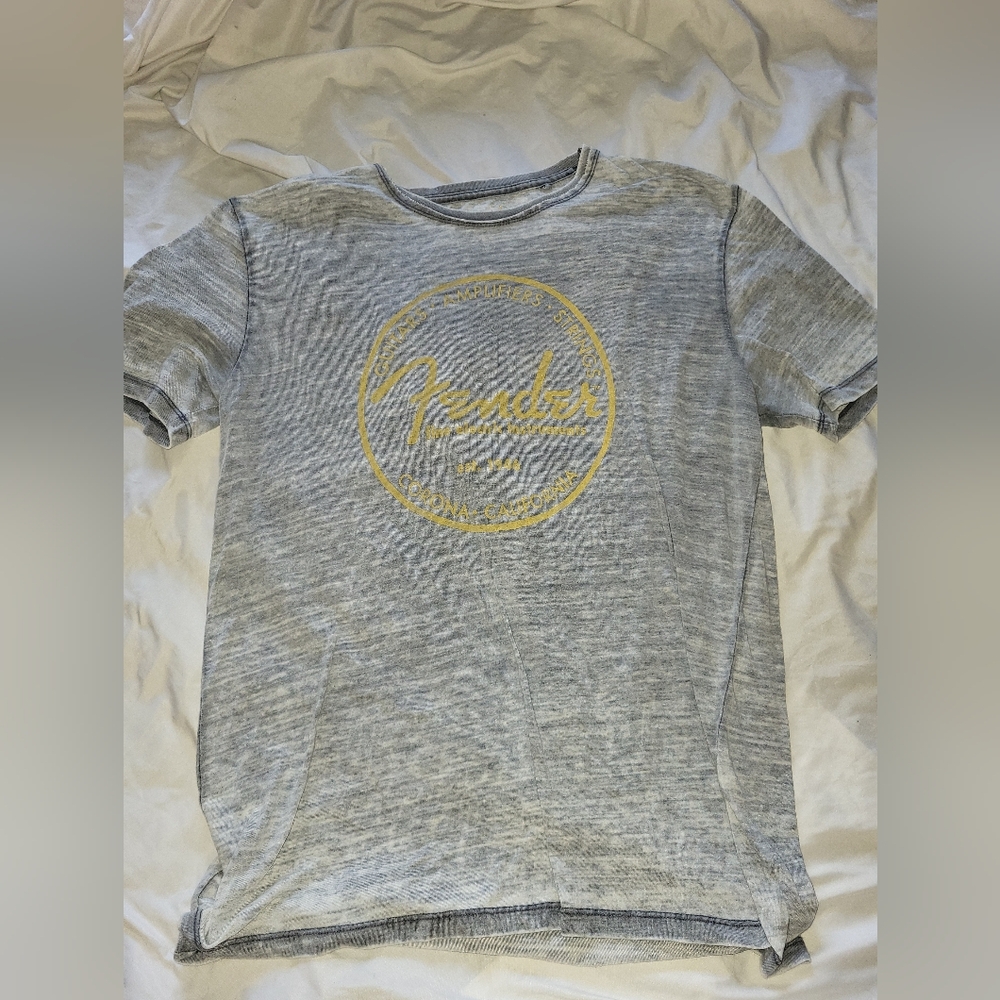 Lucky Brand Heather Gray Fender Tee with Gold Logo
